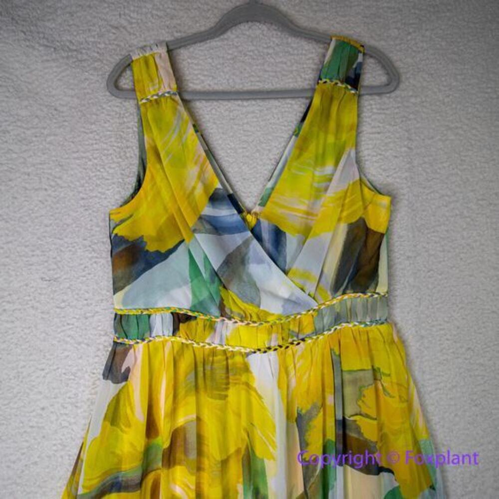 New! White House Black‎ Market Sleeveless V-Neck Braided Waist Maxi Dress, 12 - Picture 5 of 16